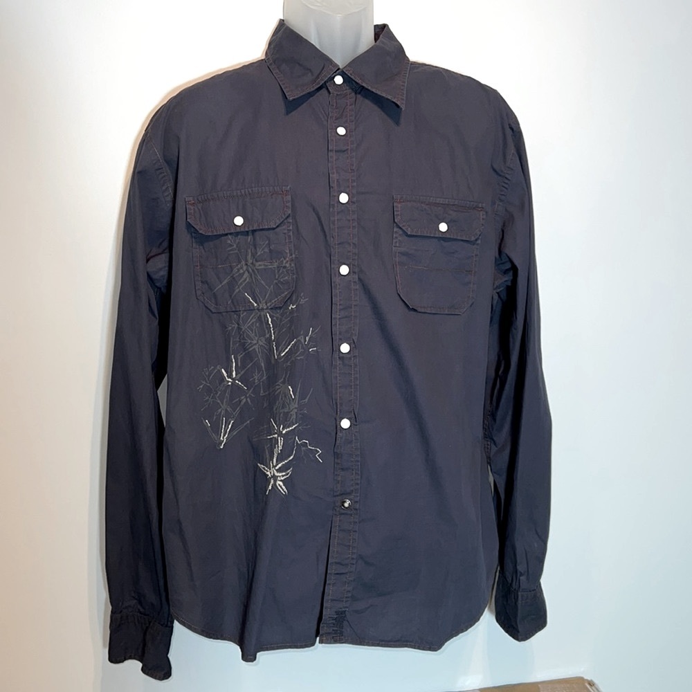 Men's Guess snap button long-sleeved shirt